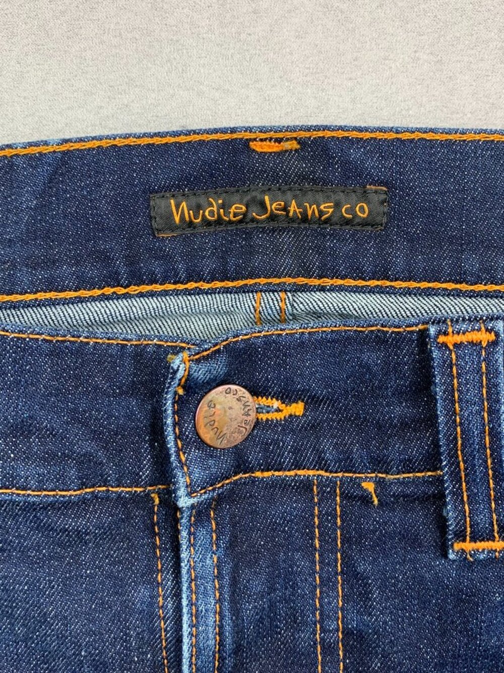 Nudie Jeans Mens Pants 32 Blue Denim Lean Dean Slim Tapered Cotton 32x30.5 - Picture 6 of 13